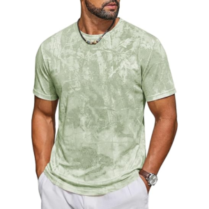 Men Tie Dye T Shirt Short Sleeve Crew Neck Casual Graphic Tee